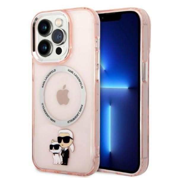 Karl Lagerfeld iPhone 14 Pro Mobile Case Magsafe - vaaleanpunainen