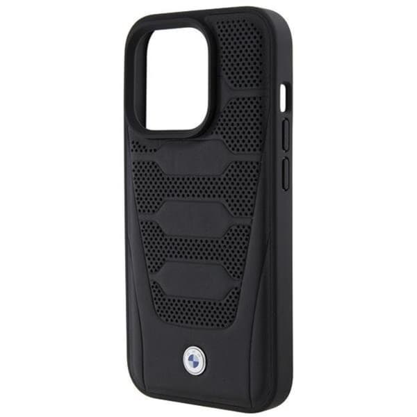 BMW iPhone 15 Pro Max -puhelinkotelo nahkainen Seats Pattern - Musta Black