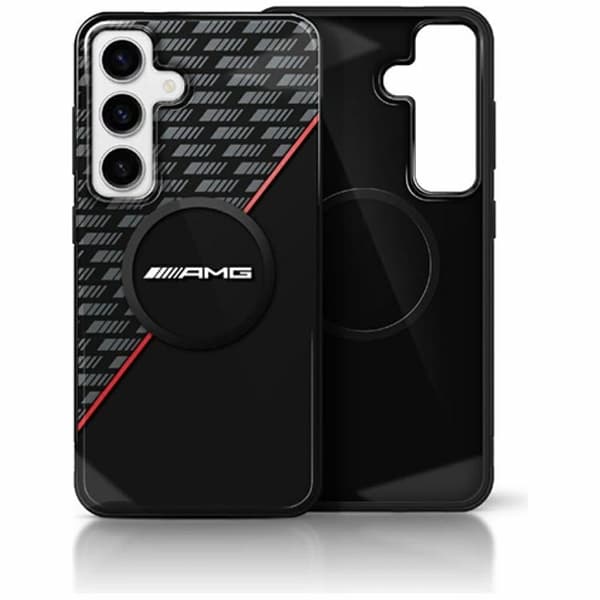 AMG Telefontaske til Galaxy S25 Plus MagSafe Dobbeltlags Rhombs - Sort Black
