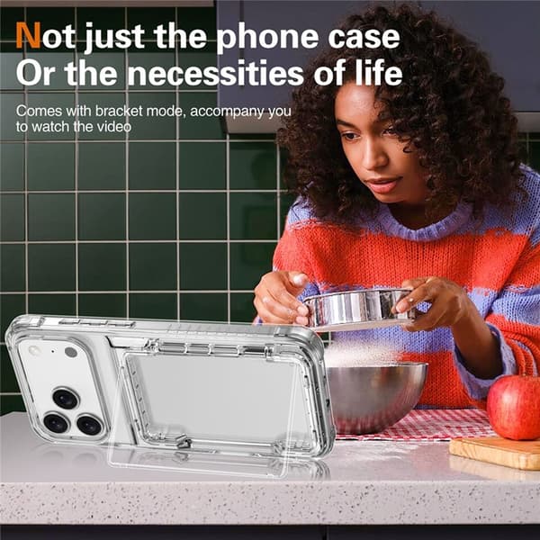 Mobilskal till iPhone 17 Pro Max Korthållare Kickstand - Transparent Transparent