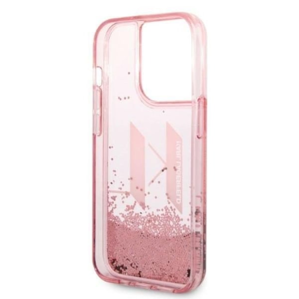 Karl Lagerfeld iPhone 14 Pro Skal Glitter Big KL - Rosa