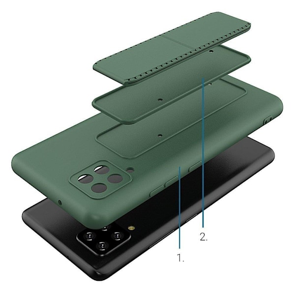 Wozinsky Kickstand Silicone Skal Samsung Galaxy A42 5G - Navy Blå Blå