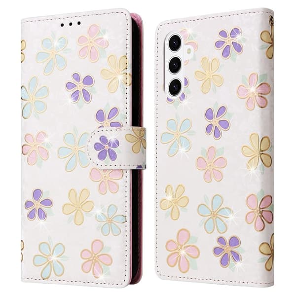 Samsung Galaxy S26 / S26 Pro Plånboksfodral RFID Skydd Konstläder Blomma