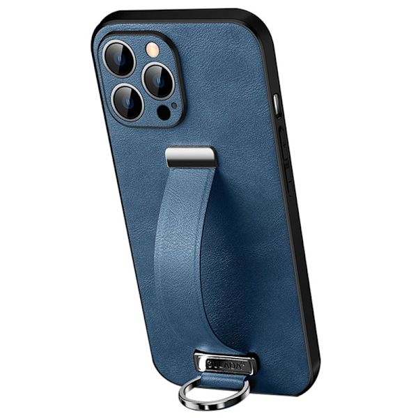 SULADA Mobilskal till iPhone 16 Pro Max Läder med Handledsrem Blå