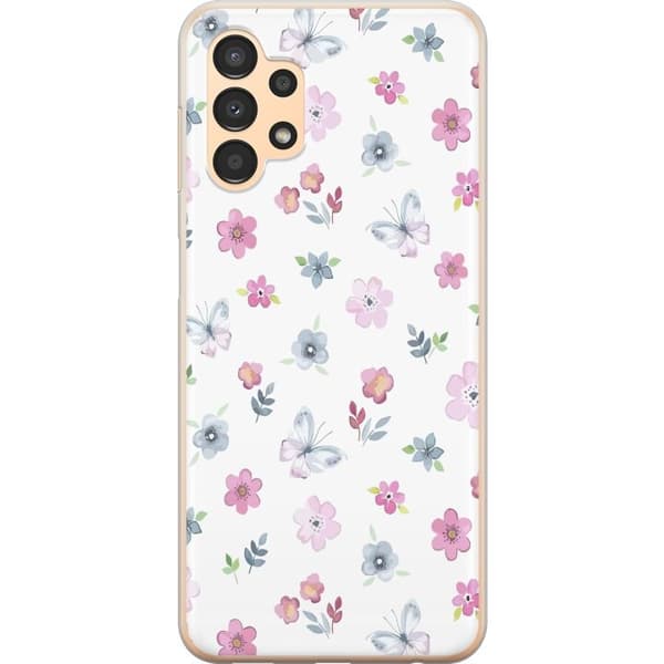 Mobilcover til Samsung Galaxy A13 med blomster og sommerfugle