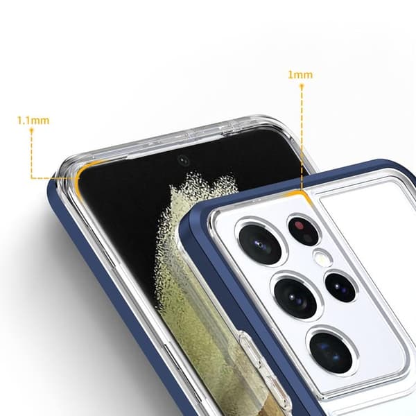 Galaxy S23 Ultra Skal Clear 3in1 - Blå Blå