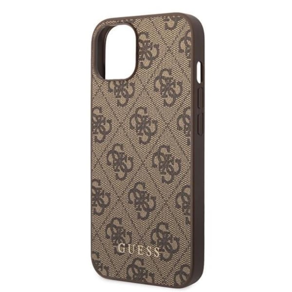 Guess iPhone 14 Mobile Cover 4G Metal Gold Logo - ruskea