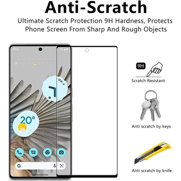 [2-PACK] Google Pixel 8 Härdat Glas Skärmskydd - Svart
