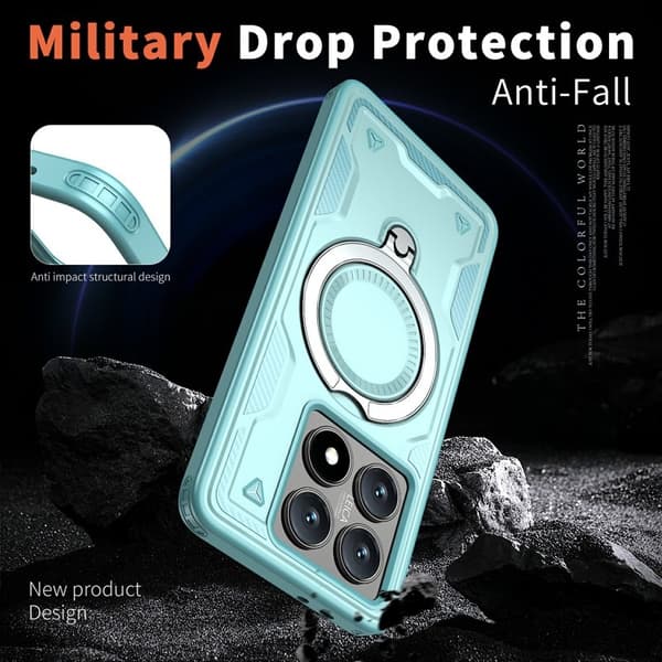Mobilskal till Xiaomi 14T Militärskydd Plast Kickstand - Blå