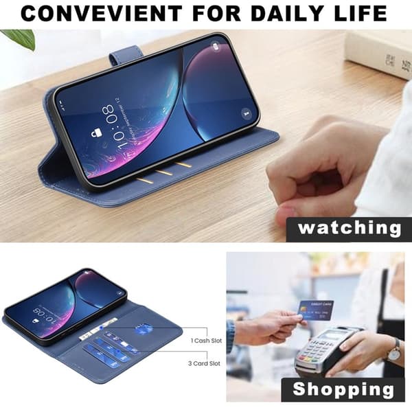 BINFEN Samsung Galaxy S26 Pro Plånboksfodral Folio Flip Konstläder - Blå