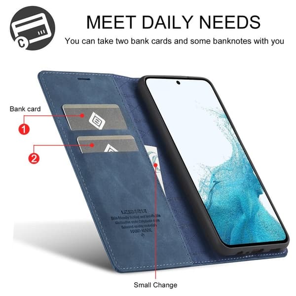 LC.IMEEKE Samsung Galaxy S24 FE Plånboksfodral Konstläder - Blå