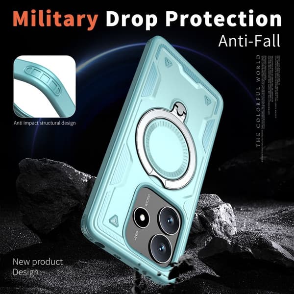 Mobilskal till Xiaomi Redmi Note 14 5G Plast Militärskydd - Blå