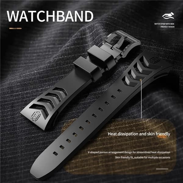 SHELLBOX Apple Watch 44mm Armband Silikon Metal - Svart