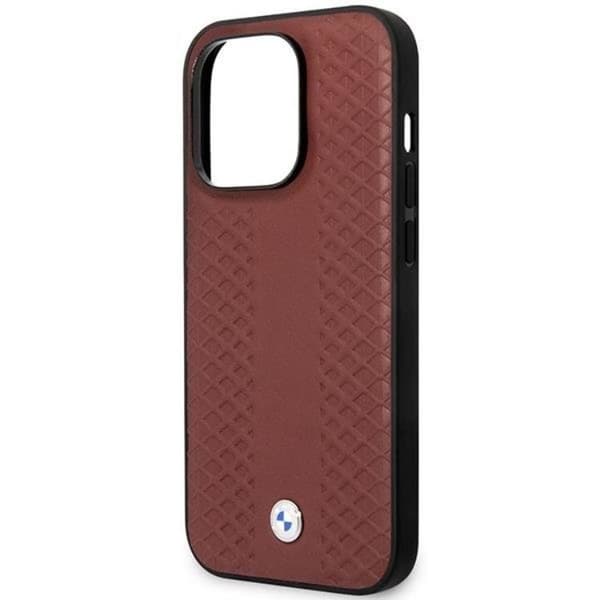 BMW Mobilskal till iPhone 14 Pro Max Magsafe Diamond Pattern - Burgundy