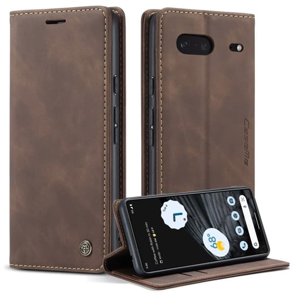 CASEME 013 Flip Konstläder Plånboksfodral för Google Pixel 7 5G - Brun