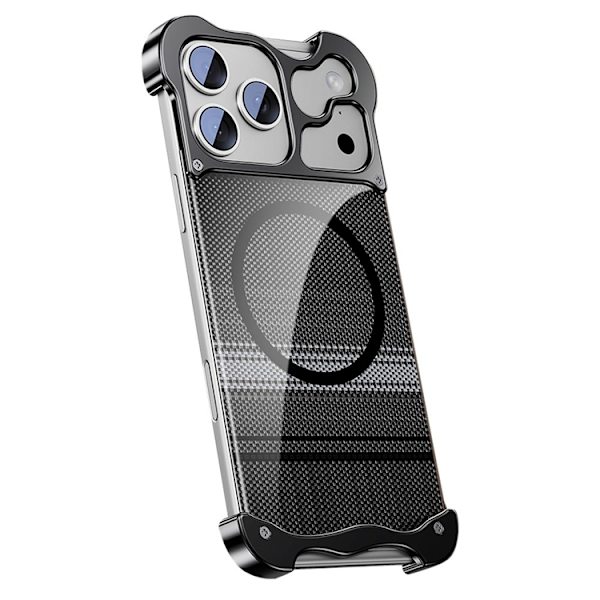 Mobilskal till iPhone 17 Pro Max Magsafe Frameless Kevlar Pattern Svart