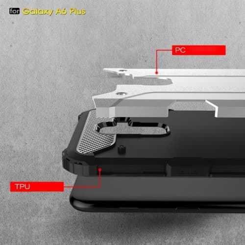 Hybrid Armor Mobilskal til Samsung Galaxy A6 Plus (2018) - Sort Black