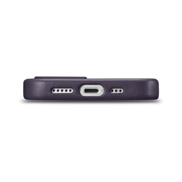 iCarer iPhone 14 Plus Skal Äkta Läder MagSafe Compatible - Mörklila