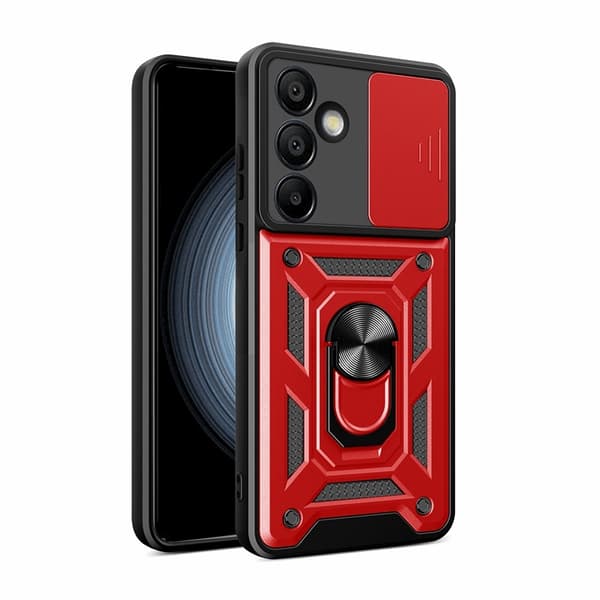 Telefontaske til Galaxy S24 FE Hybrid Armor Camshield - Rød Röd