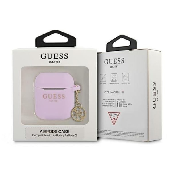 Guess Silicone Charm Collection Skal Airpods - Lila