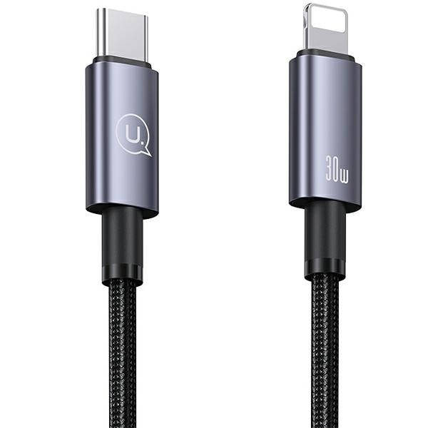 USAMS Kabel USB-C–Lightning 30W 1,2m (US-SJ662) - Stålgrå