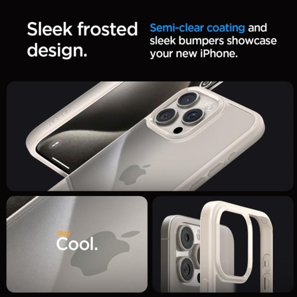 Spigen iPhone 15 Pro Max Mobilskal Ultra Hybrid - Natural Titani