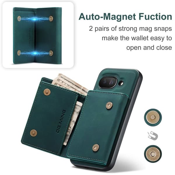DG.MING M1 Series Mobilskal till Google Pixel 9a Kickstand PU Grön