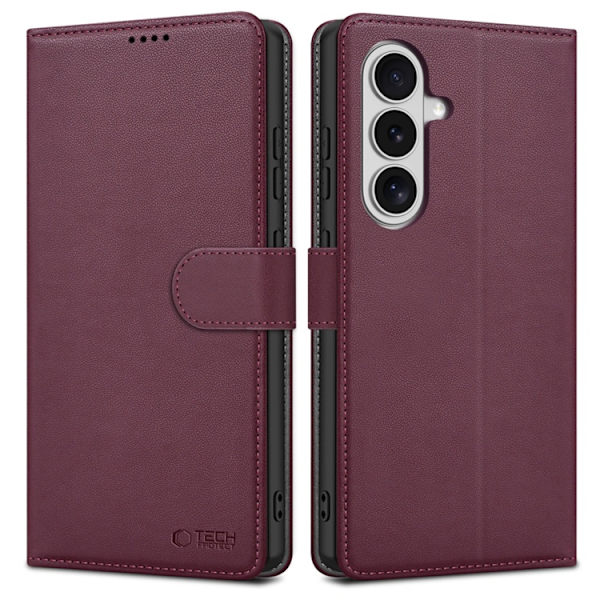 Tech-Protect Plånboksfodral För Galaxy S26 - Mulberry Vinröd