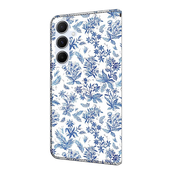 Galaxy A17/A26 Plånboksfodral Konstläder Pattern Printing Vit