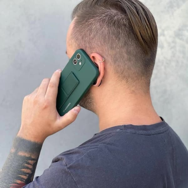 Wozinsky Mobilskal till Galaxy A22 4G Silikon Kickstand - Mynta Grön