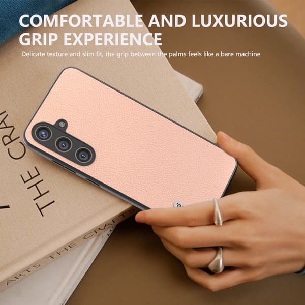ABEEL Samsung Galaxy S24+ Plånboksfodral Äkta Läder - Rosa
