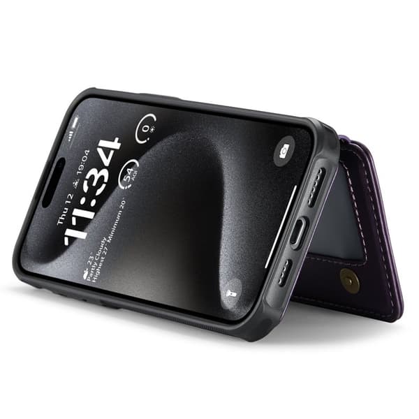 JEEHOOD J05 Mobilskal till iPhone 15 Pro Max Läder med Magnetficka - Lila