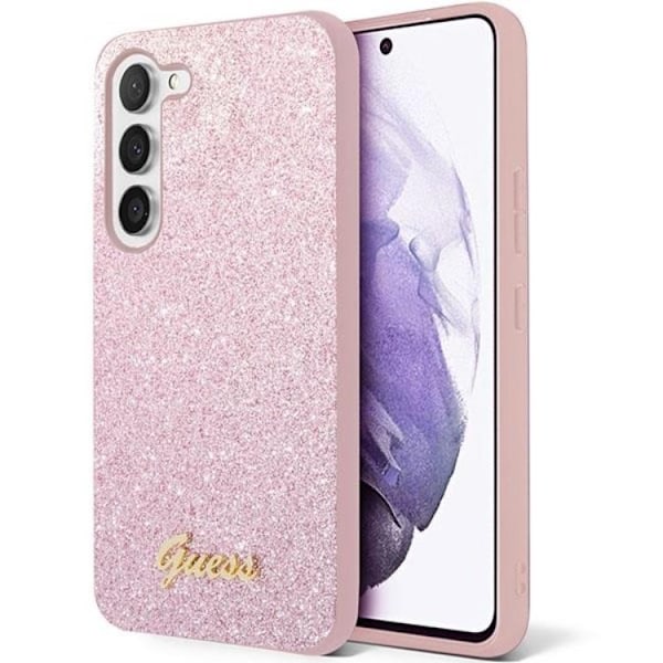 Guess Galaxy S24 Mobilcover Glitter Script - Rosa Rosa