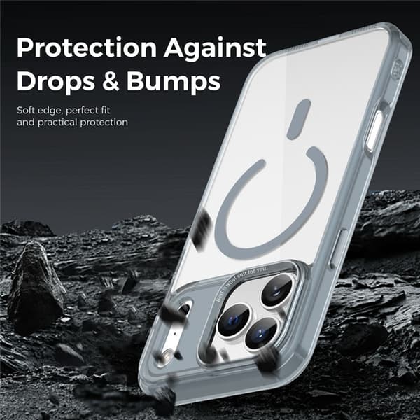 Mobilskal till iPhone 17 Pro MagSafe Transparent TPU+PC - Titangrå Grå