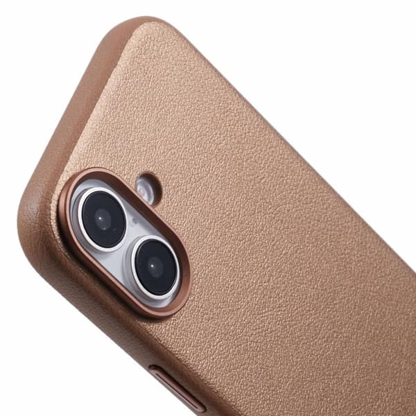 X-LEVEL Mobilskal till iPhone 16 MagSafe PU Läder Hård PC Guld