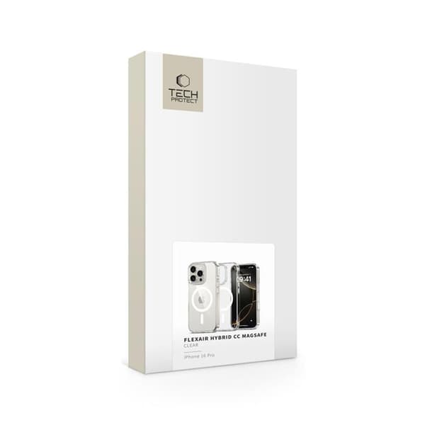 Tech-Protect telefontaske til iPhone 16 Pro Magsafe Flexair Hybrid CC Transparent
