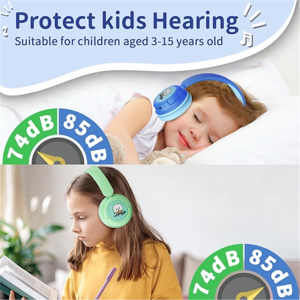 WIWU Over-Ear Trådlösa Hörlurar för Barn Bluetooth KTD-2 - Grön Grön