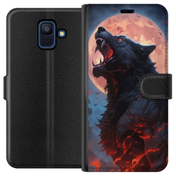 Pungcover til Samsung Galaxy A6 (2018) med Hylende ulv