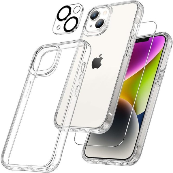 [3in1] BOOM iPhone 14 Plus cover, Hærdet glas, Kameralinsebeskyttelse