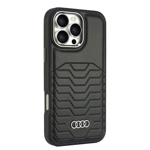 Audi telefontaske til iPhone 16 Pro Max MagSafe Syntetisk Læder - Sort Black