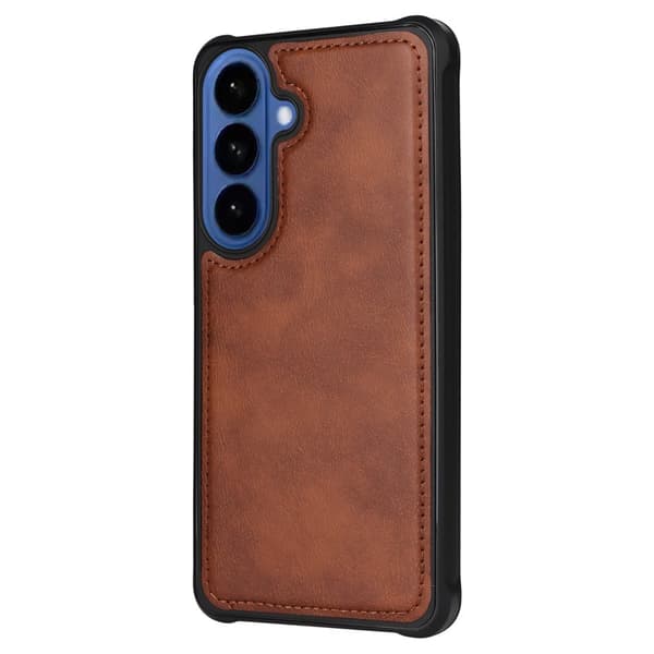 Plånboksfodral för Samsung Galaxy S26 Plus Magnetiskt Konstläder - Brun