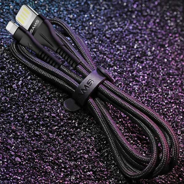 USAMS U33 Lightning Kabel flätad 1,2 m 2A SJ360USB03 - Rosa
