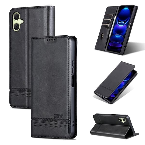 AZNS Samsung Galaxy A06 Plånboksfodral Konstläder - Svart