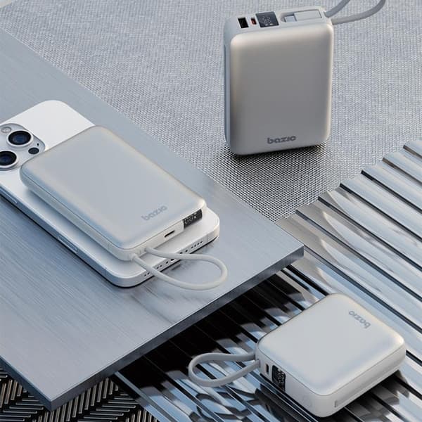 Bazic Fusion 3in1 PowerBank 10000mAh USB-C/Lightning - Grå Grå