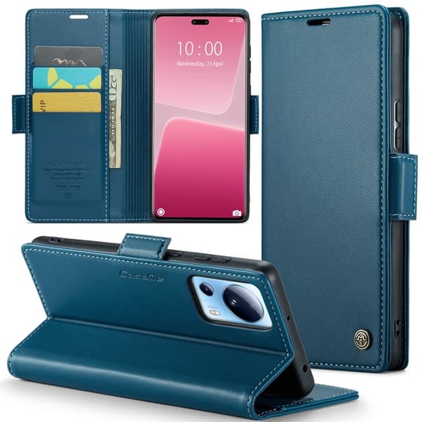 CASEME Plånboksfodral Konstläder för Xiaomi 13 Lite - Blå