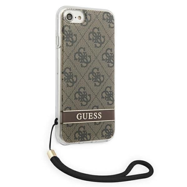 Guess iPhone 7/8/SE (2020/2022) Cover 4G Print Strap - Brun Brun