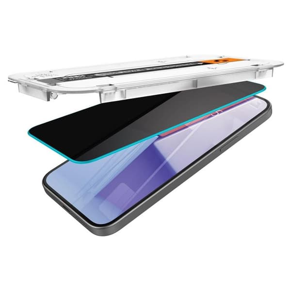 Spigen iPhone 15 Plus/16 Plus Härdat Glas Skärmskydd Privacy Svart
