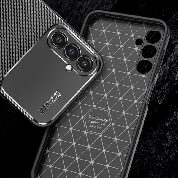 Galaxy A24 4G Mobilskal Carbon Fiber - Svart Svart
