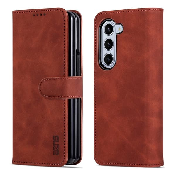 AZNS Samsung Galaxy Z Fold6 Plånboksfodral Konstläder - Brun