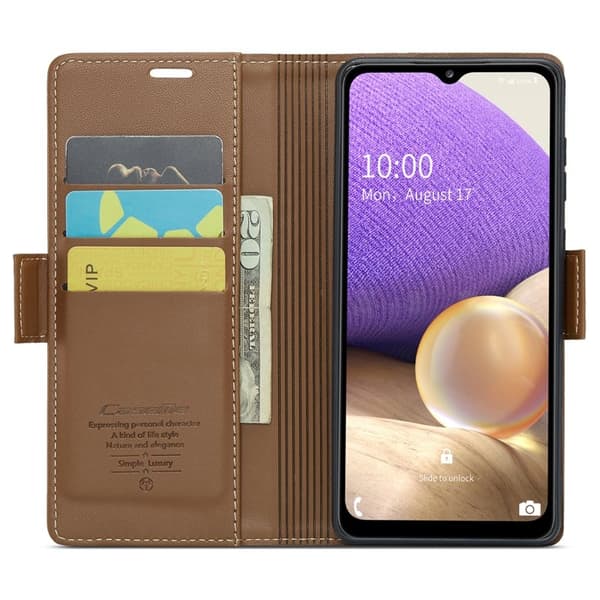 CASEME Plånboksfodral Konstläder för Samsung Galaxy A32/M32 5G - Brun